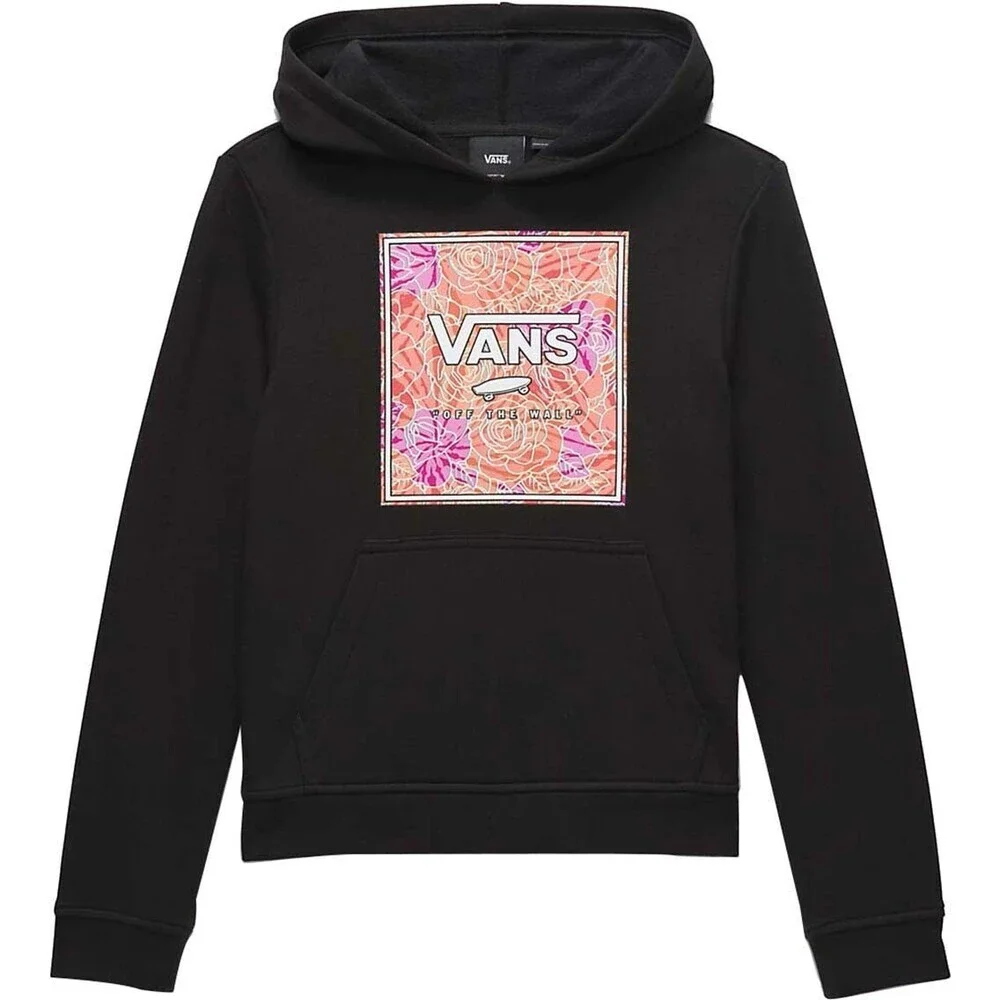 Vans Hoodie Girls S Black Cotton Rose Camo Box Kangaroo Pocket Pullover GBO252